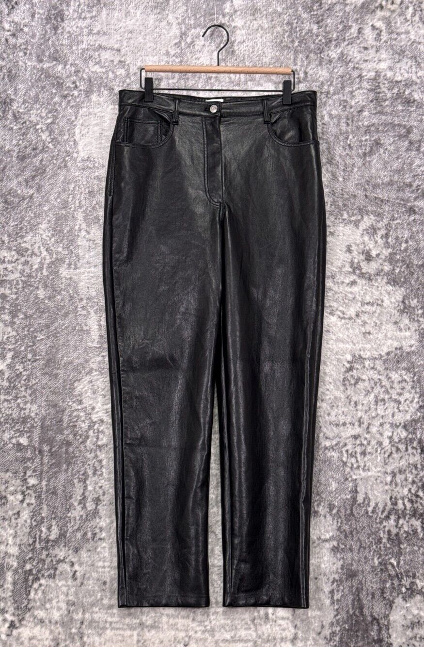 Aritzia Pants 12 Womens Wilfred Melina Straight Black Vegan Leather